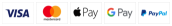 We accept VISA, Mastercard, Apple pay, Google Pay and PayPal