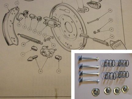 REAR BRAKE SHOE FITTING KIT (Ford Escort Mk1) (1100, 1300 & 1300GT) (1968- 74) 
