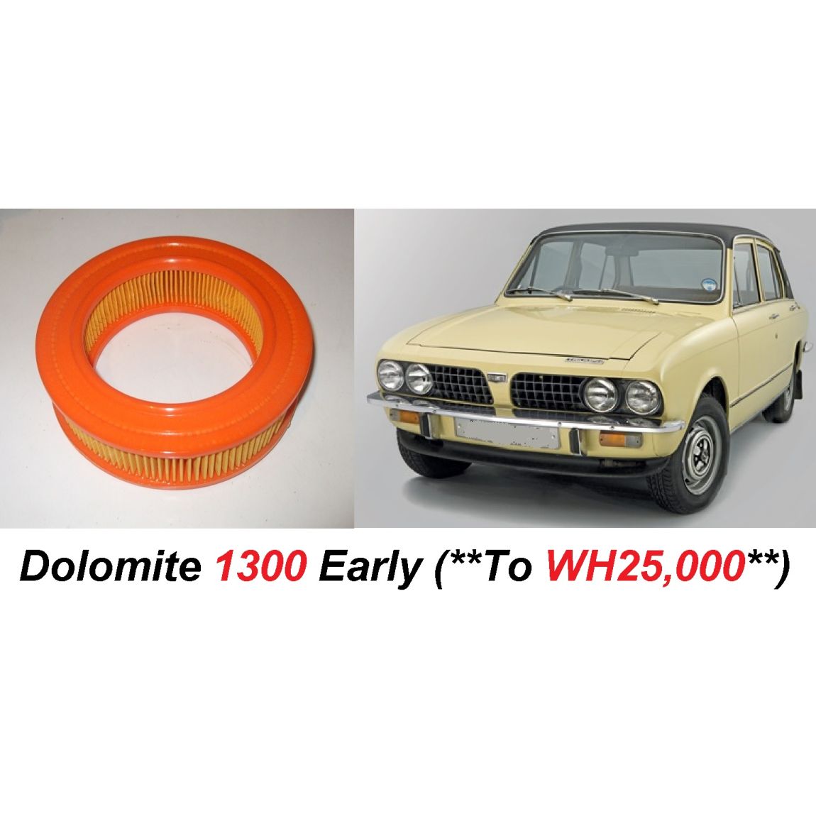AIR FILTER x1 (Triumph Dolomite) (1300cc Only) (**1976- To WH25,000 Only**) 