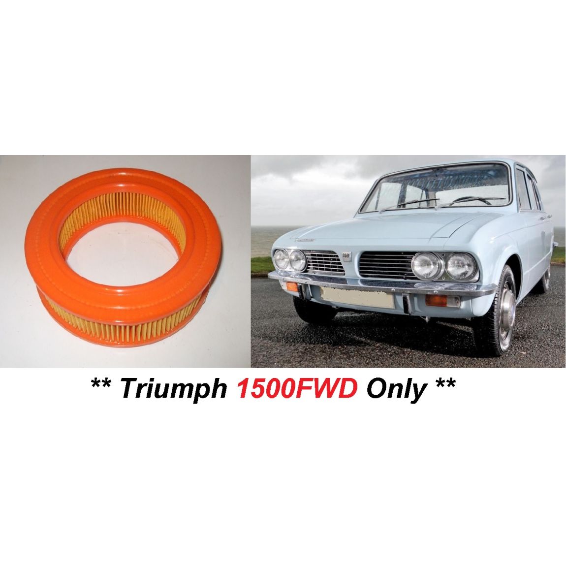 AIR FILTER x1 (Triumph 1500 Saloon) (FWD) (**1970- 73 Only**)