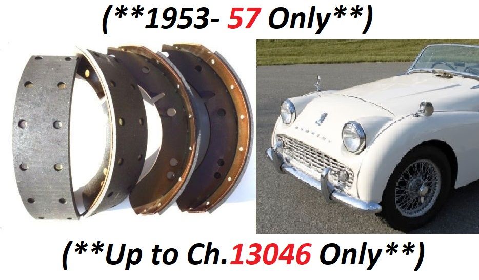 FRONT or REAR BRAKE SHOES SET (Triumph TR2) (** Lockheed 10" Drums Only **) (1953- 57) 