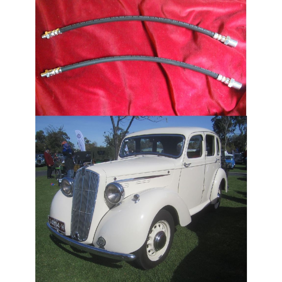 FRONT BRAKE HOSES x2 (Morris 10 M Saloon) (1939- 47)  