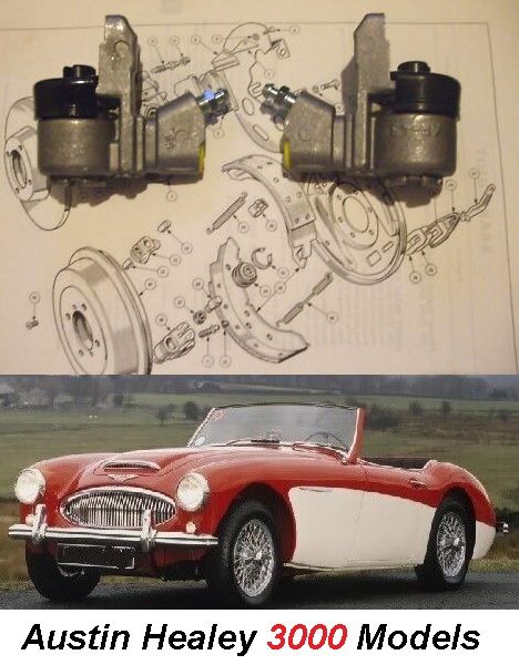 REAR BRAKE WHEEL CYLINDERS x2 (Austin Healey 3000) (Mk1, Mk2, Mk3) (1959- 68)  