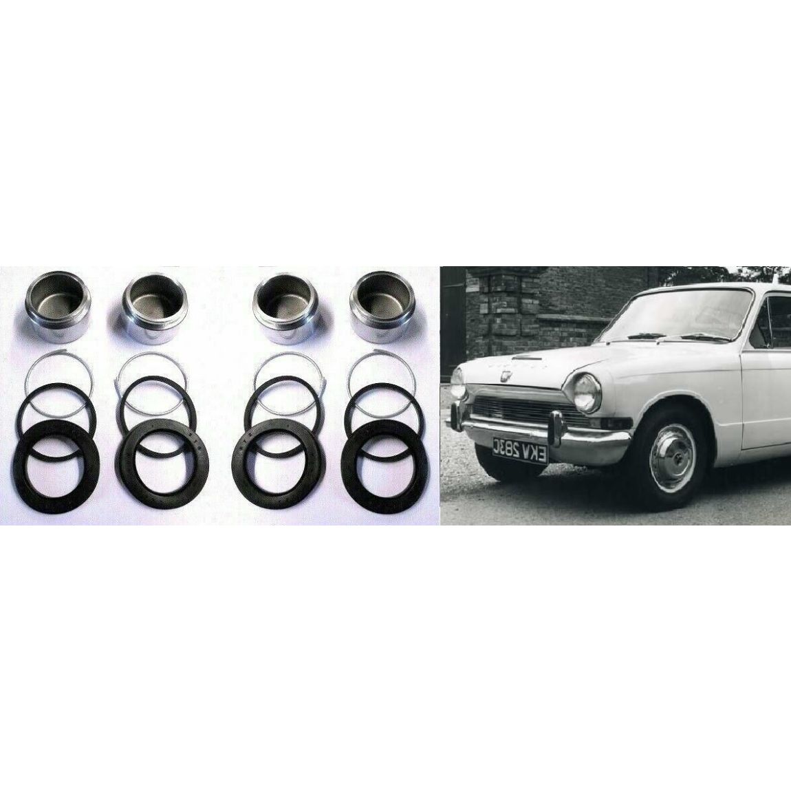 FRONT BRAKE CALIPER PISTONS & SEALS (Triumph 1300FWD Saloon) (1965- 70) 
