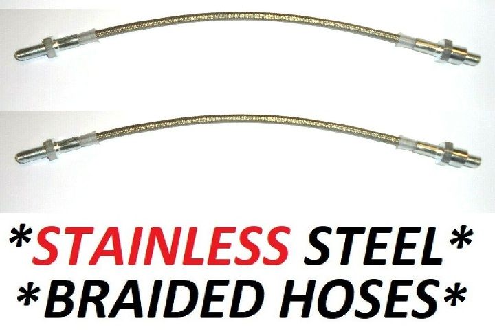 FRONT BRAKE HOSES (*STAINLESS STEEL BRAIDED*) x2 (Morris Oxford Ser. 6) (1961- 71) 
