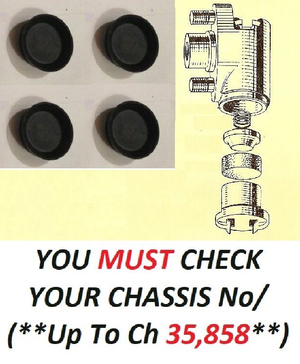 FRONT BRAKE WHEEL CYLINDER REPAIR SEALS KITS x4 (Wolseley 15/50) (1956- ) (Early Type) 