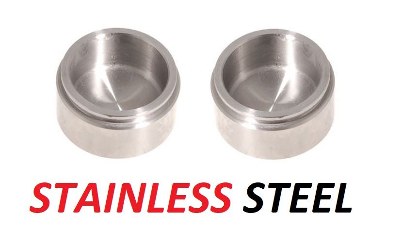 FRONT BRAKE CALIPER PISTONS x2 (** STAINLESS STEEL **) (Ford Cortina Mk3, MK4 & Mk5) (1970- 82)