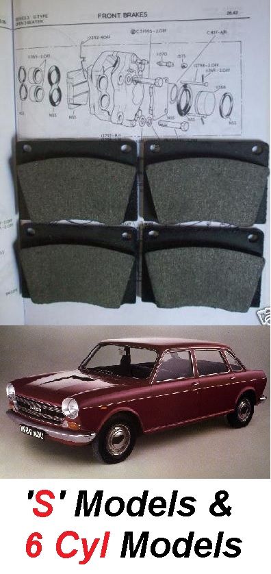 FRONT BRAKE PADS SET (Morris 1800' S' & 2200 Saloon) (1968- 75)   