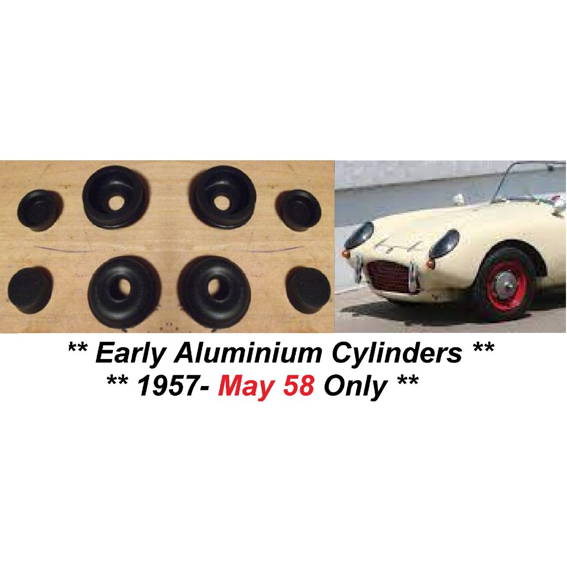 FRONT BRAKE WHEEL CYLINDER REPAIR SEALS KITS x4 (Berkeley Cars) (**1956- May 58 Only**) 
