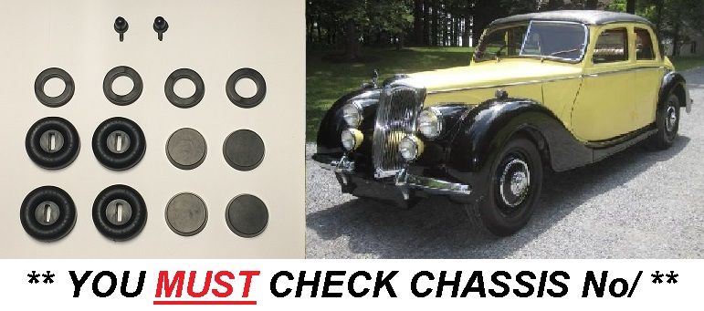 FRONT BRAKE WHEEL CYLINDER REPAIR SEALS KIT x4 (Riley RMB 2-1/2 Litre) (** 1950- 52 **)  
