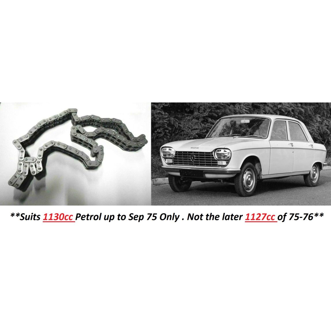 TIMING CHAIN (Peugeot 204) (1130cc Petrol) (**1965- Sep 75 Only**) 
