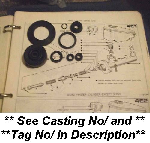 BRAKE MASTER CYLINDER REPAIR SEALS KIT (Ford Capri Mk1 & Mk2) (Tandem With Servo) (1969- 78)