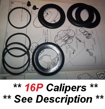 FRONT BRAKE CALIPER REPAIR SEALS KITS x2 (Austin Healey 3000 BJ8) (** 16p Type **) (1963- 68