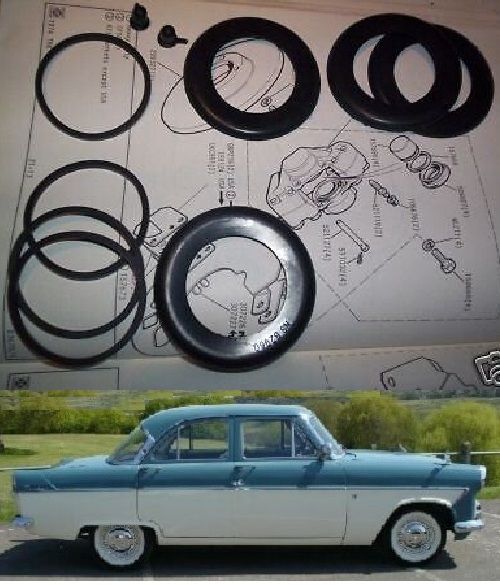 FRONT BRAKE CALIPER REPAIR SEALS KITS x2 (Ford Consul, Zephyr, Zodiac) (Mk2) (1960- 62) 