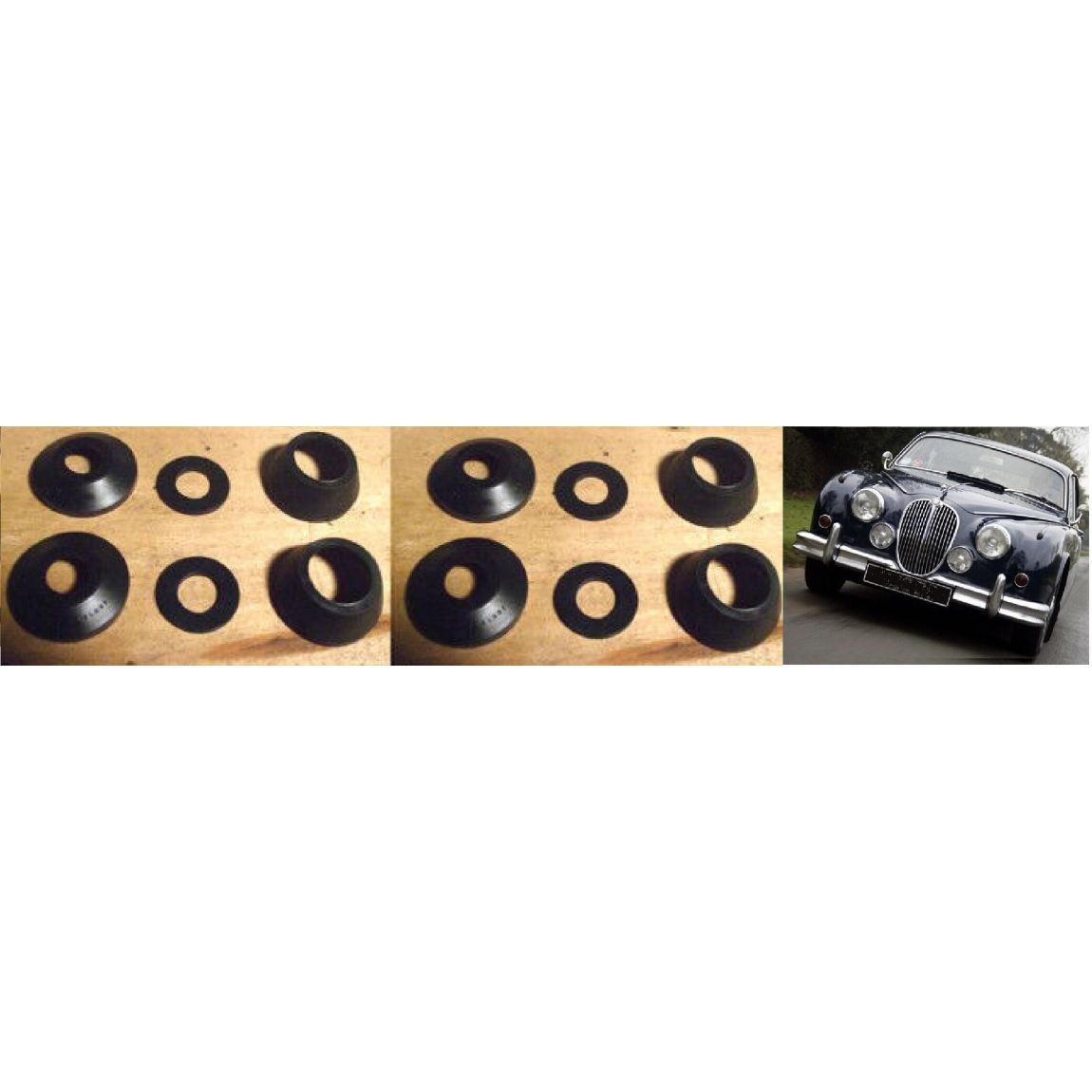 REAR BRAKE CALIPER REPAIR SEALS KITS x2 (Jaguar Mk1, Mk2 & Daimler V8) (1955- 69)