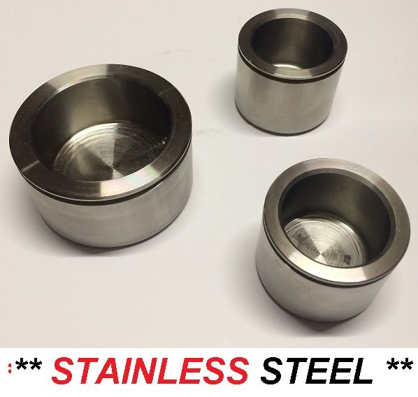 FRONT BRAKE CALIPER PISTONS x3 (** STAINLESS STEEL **) (Aston Martin DBS V8 Vantage Volante) (1969- 89) 