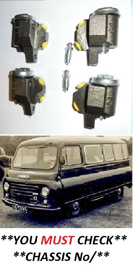 FRONT BRAKE WHEEL CYLINDERS x4 (Morris J2 Van) (**1956 To Ch.s 22271 Only**)  