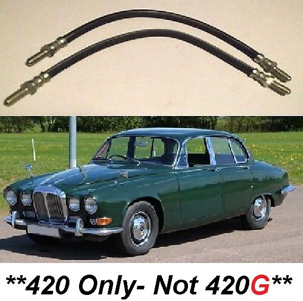 FRONT BRAKE HOSES x2 (Jaguar 420) (1966- 68)