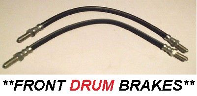 FRONT BRAKE HOSES x2 (Jensen 541) (** FRONT DRUM BRAKES **) (**1955- 57 Only**) 
