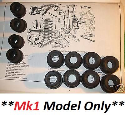 FRONT SUSPENSION WISHBONE BUSHES x12 (Austin A99, A110 Westminster) (**Mk1 Only**) (**1959- 64 Only**)