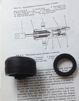 CLUTCH SLAVE CYLINDER REPAIR SEALS KIT (Hillman Minx) (1967- 70) 