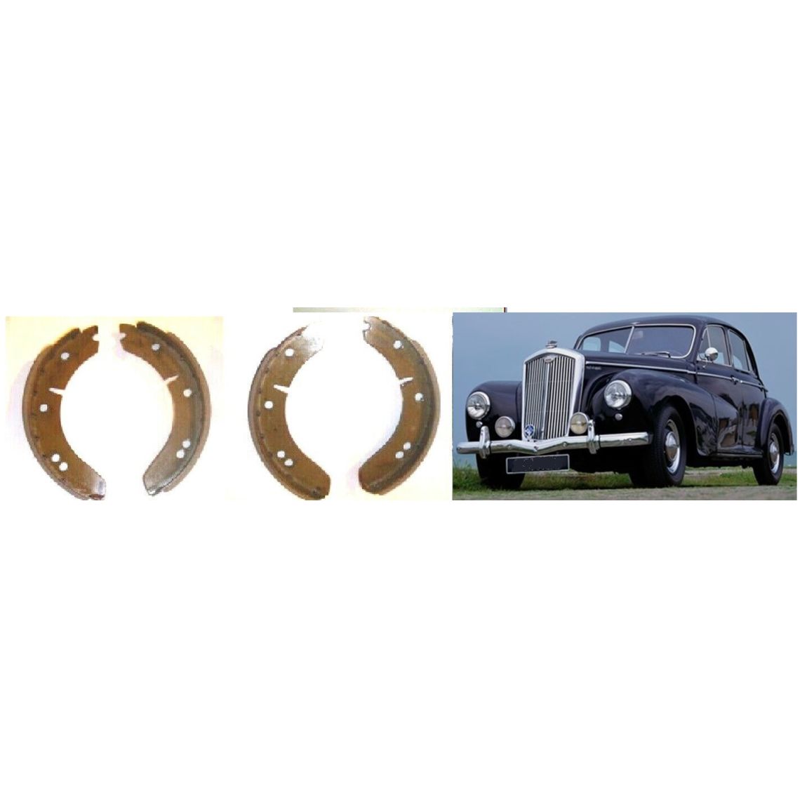 FRONT or REAR BRAKE SHOES SET (Wolseley 6/80) (1948- 54) 