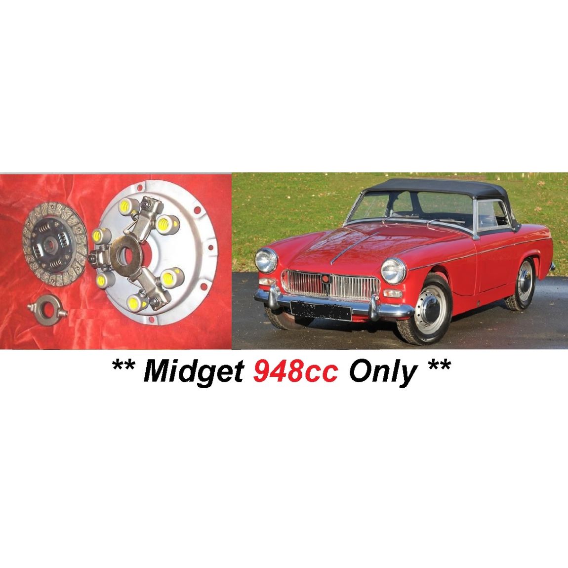 CLUTCH KIT (MG Midget) (Mk1 Early) (948cc Only) (1961- Oct 62 Only)   