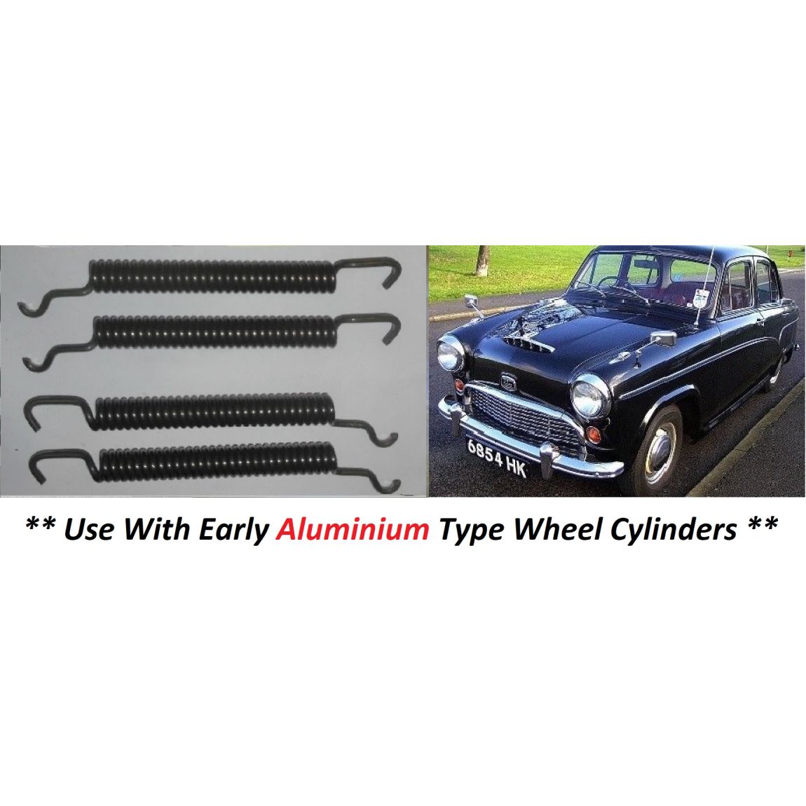 FRONT BRAKE SHOE SPRINGS x4 (Austin A50 Cambridge) (**1954- 56 Only**)  