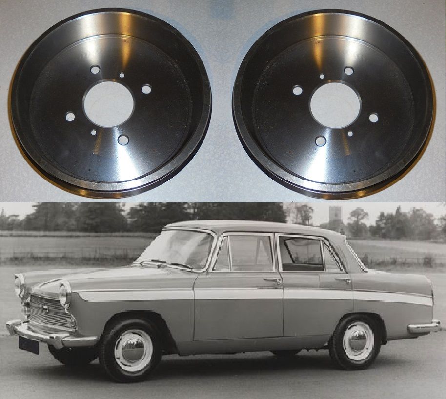 BRAKE DRUMS REAR x2 (Austin A55 Mk2 Cambridge) (1959- 61)