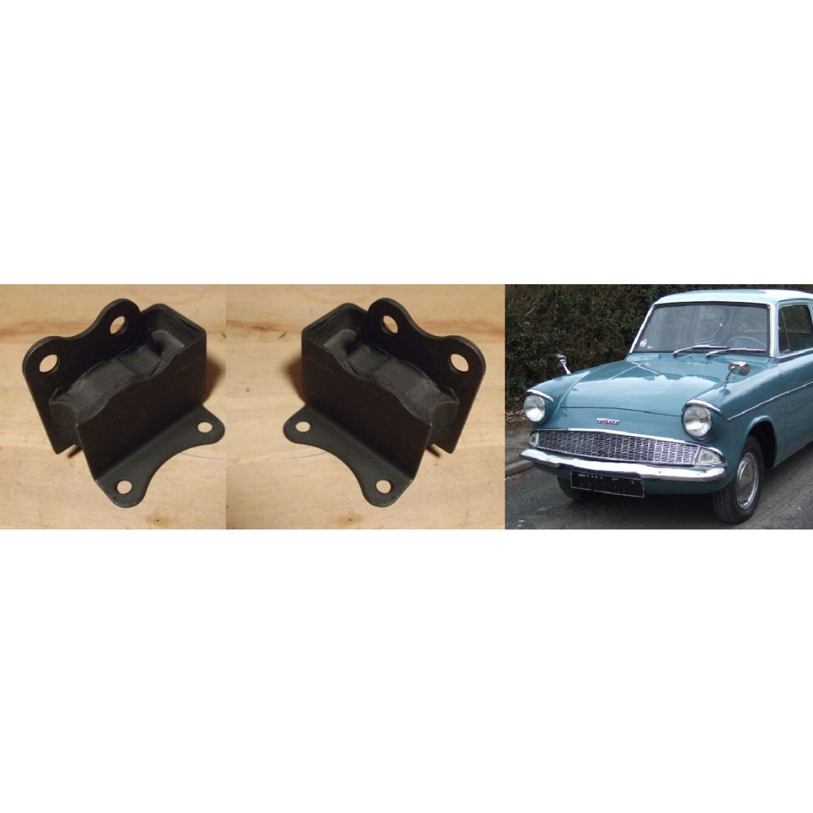 FRONT ENGINE MOUNTS x2 (Ford Anglia 105e) (1959- 68) 