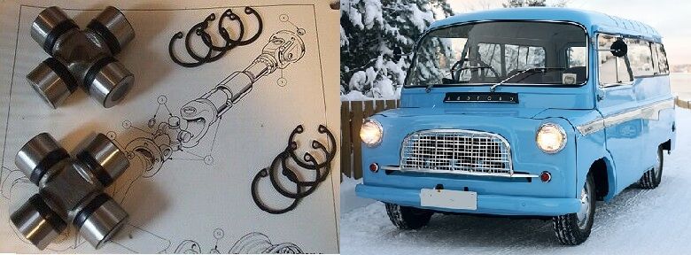 UNIVERSAL JOINTS x2 (Bedford CA Van) (1952- 69) 