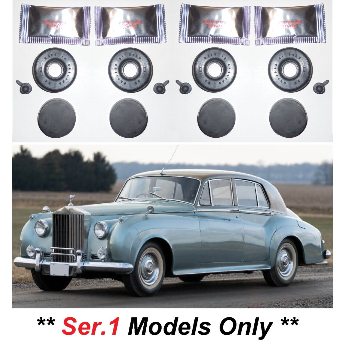 FRONT BRAKE WHEEL CYLINDER SEALS REPAIR KITS x2 (Bentley S1) (1955- 59)