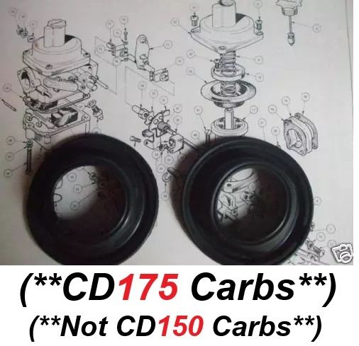 CARB DIAPHRAMS x2 (Rover SD1) (3500 V8) (1977- 86)  