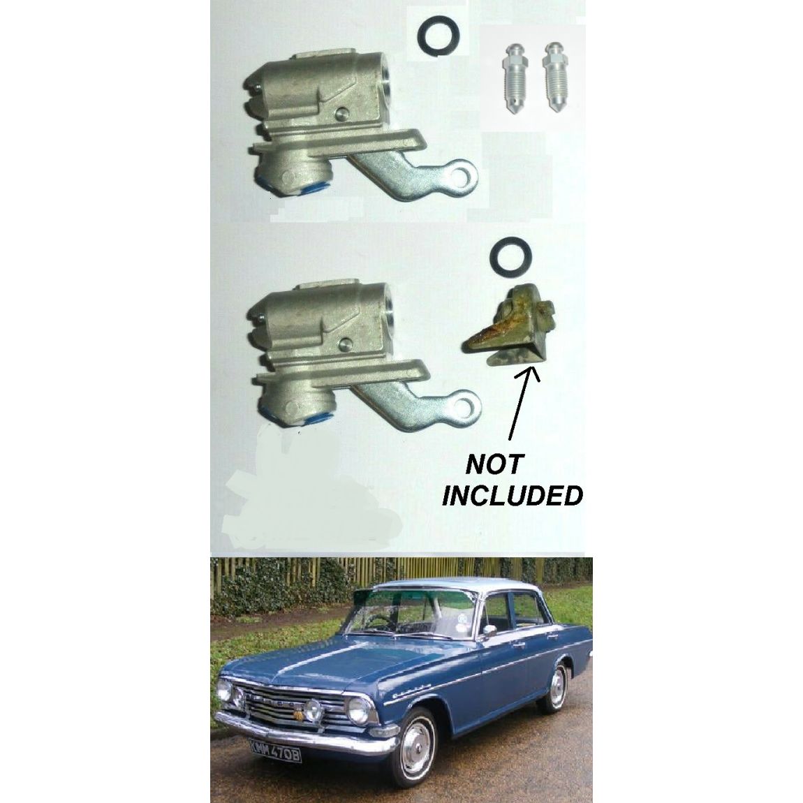 REAR BRAKE WHEEL CYLINDERS x2 (Vauxhall Cresta PB) (1962- 66) 