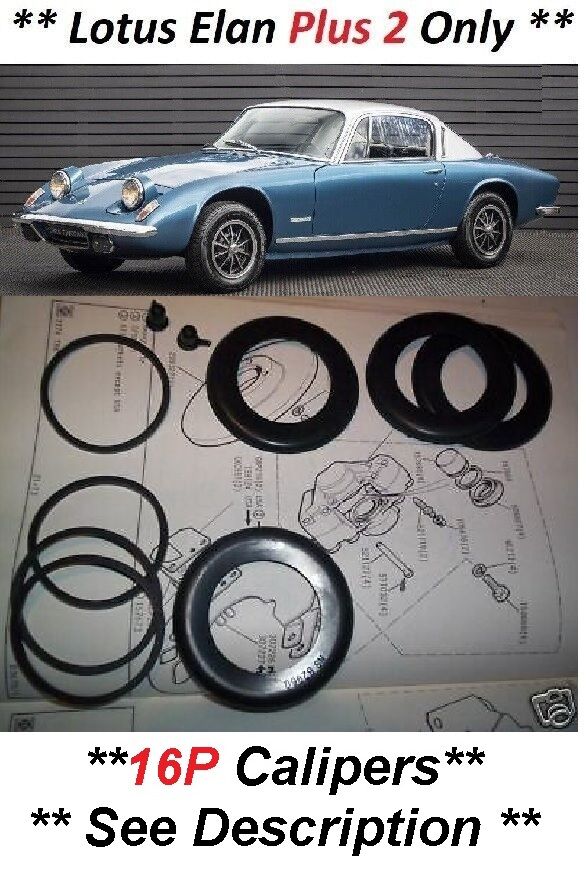 FRONT BRAKE CALIPER REPAIR SEALS KITS x2 (Lotus Elan Plus 2) (** 16P Type **) (1967- 75)  