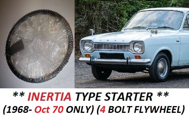 STARTER RING GEAR (Ford Escort Mk1) (950, 1100 & 1300) (**INERTIA TYPE**) (1968- Oct 70 Only)  