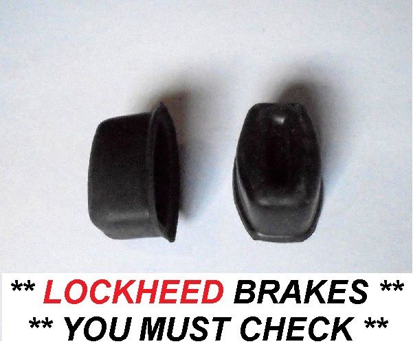 REAR BRAKE WHEEL CYLINDER GAITERS x2 (Ford Escort Mk1) (RS1600 & Mexico 1.6) (** LOCKHEED BRAKES **) (1973- 75)