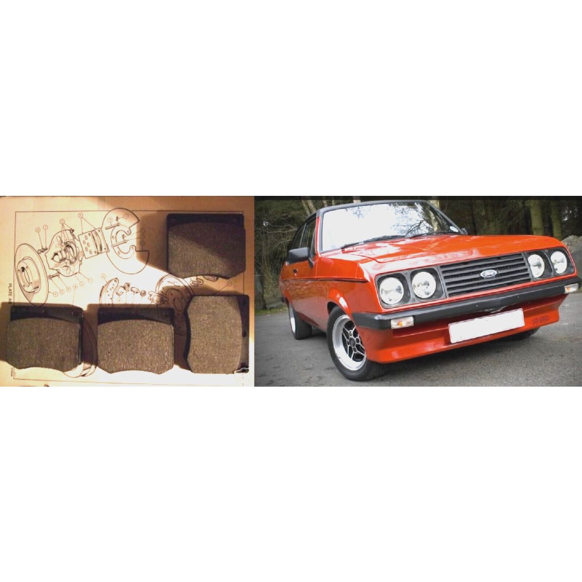 FRONT BRAKE PADS SET (Ford Escort Mk2) (1000cc, 1100cc, 1300cc, 1600cc, RS1800 & RS2000) (1975- 80) 