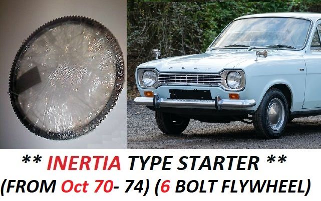 STARTER RING GEAR (Ford Escort Mk1) (1100cc & 1300cc) (** INERTIA TYPE **) (**From Oct 70- 74**) 
