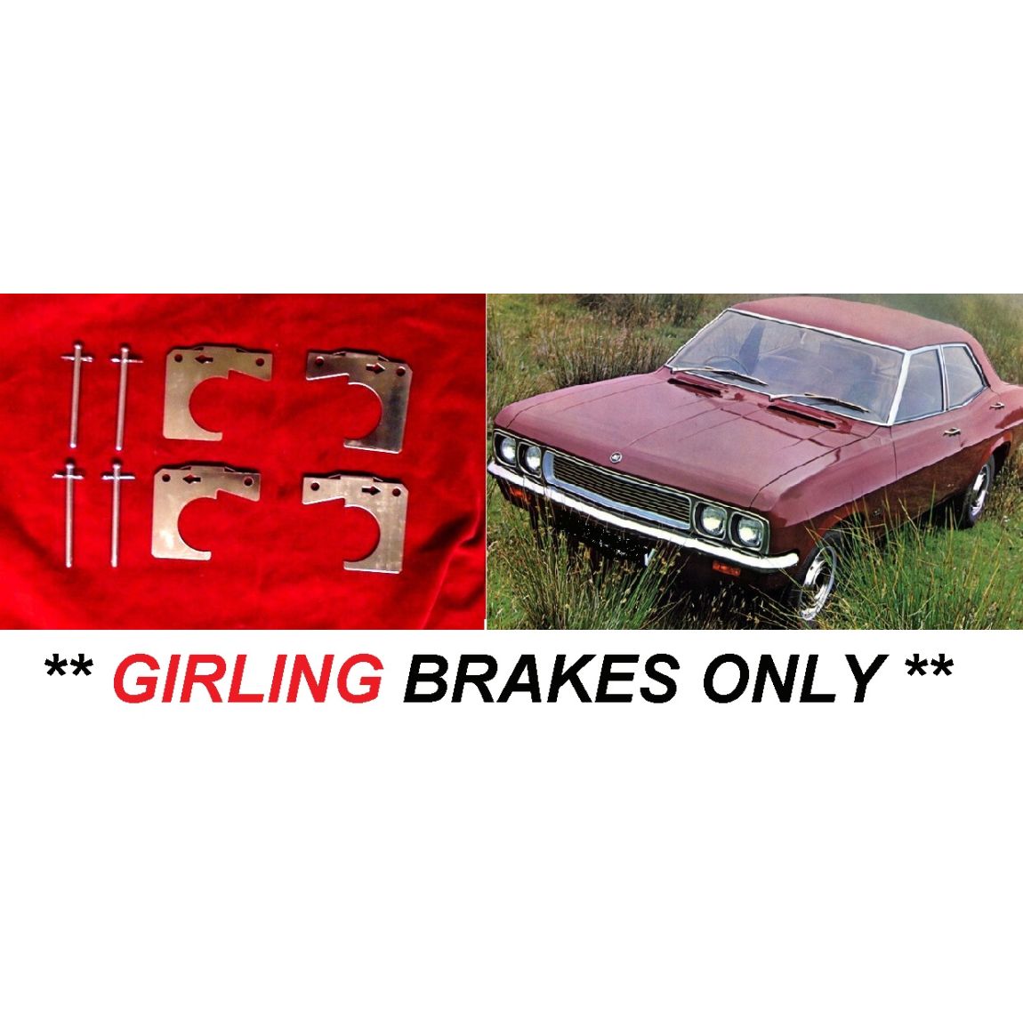 FRONT BRAKE PAD FITTING KIT - PINS & SHIMS (Vauxhall Victor FD) (1600 & 2000) (**Girling Brakes **) (1967- 72) 