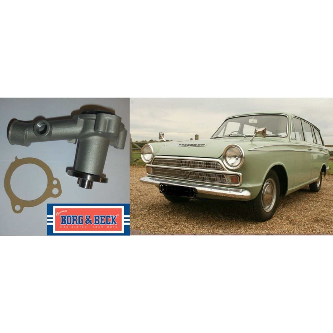 WATER PUMP (Ford Cortina Mk1) (1200, 1500 & GT) (1962- 66) 