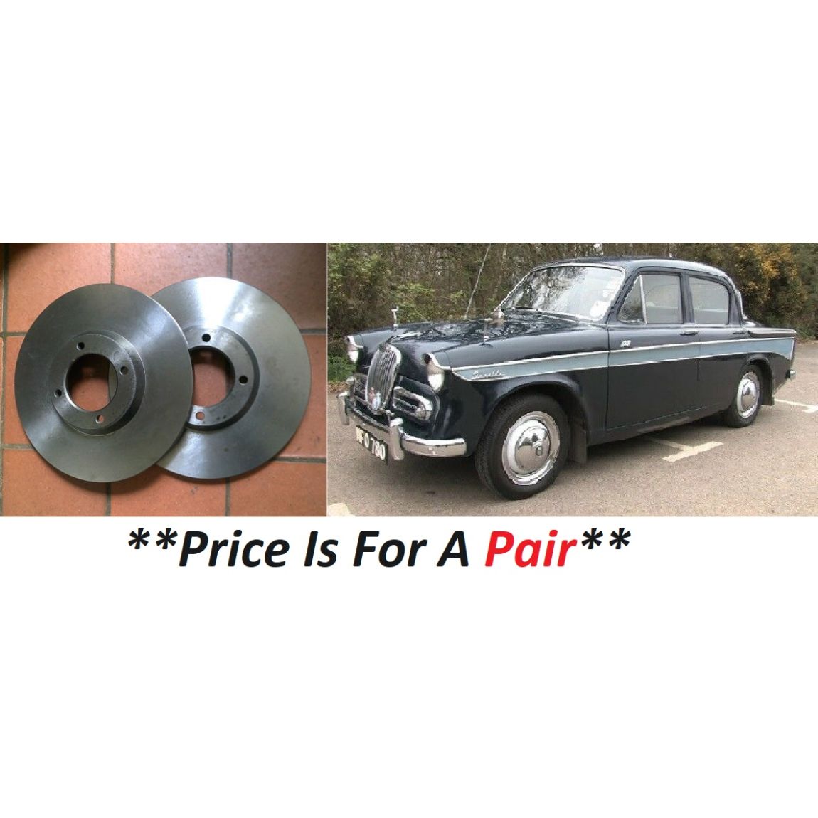 FRONT BRAKE DISCS x2 (Singer Gazelle) (Mk5 & Mk6) (** From 1963- 67 Only **) 