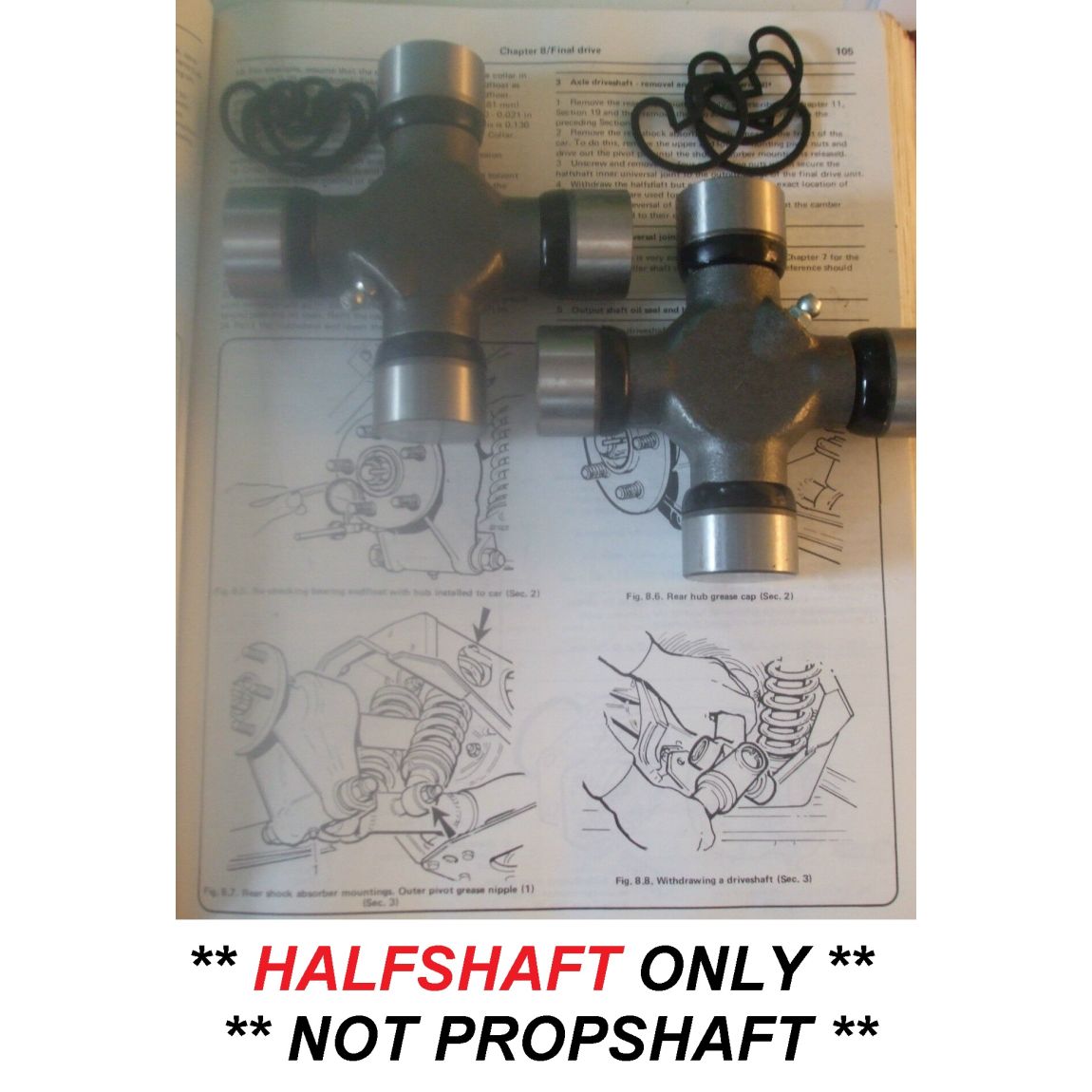 HALFSHAFT UNIVERSAL JOINTS x2 (Jaguar XJS) (1975- 96) 