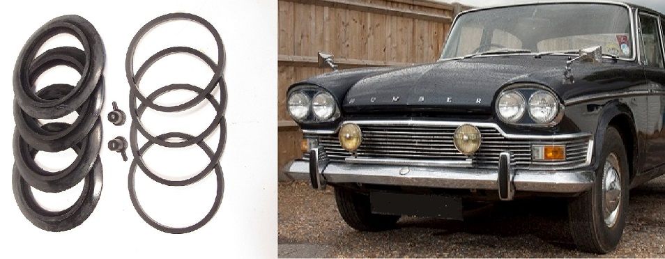 FRONT BRAKE CALIPER REPAIR SEALS KITS x2 (Humber Imperial) (1964- 66)