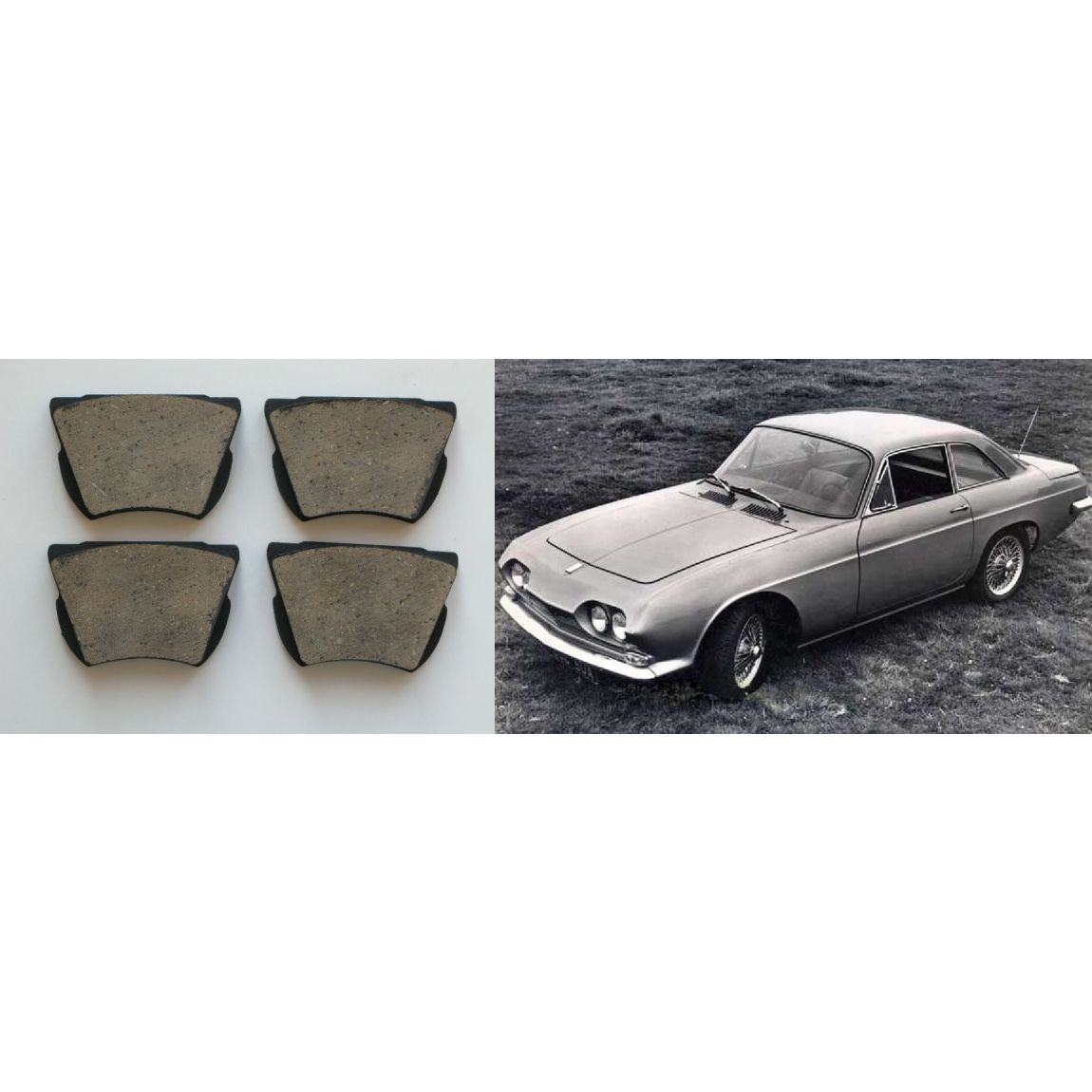 FRONT BRAKE PADS SET (Reliant Scimitar SE4) (2.6 Litre 'Straight Six') (**1964- Aug 66 Only**)  