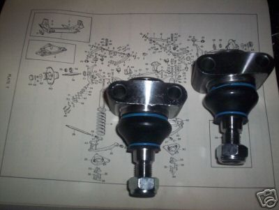 TOP BALL JOINTS x2 (Daimler V8 250 Saloon) (1962- 69)