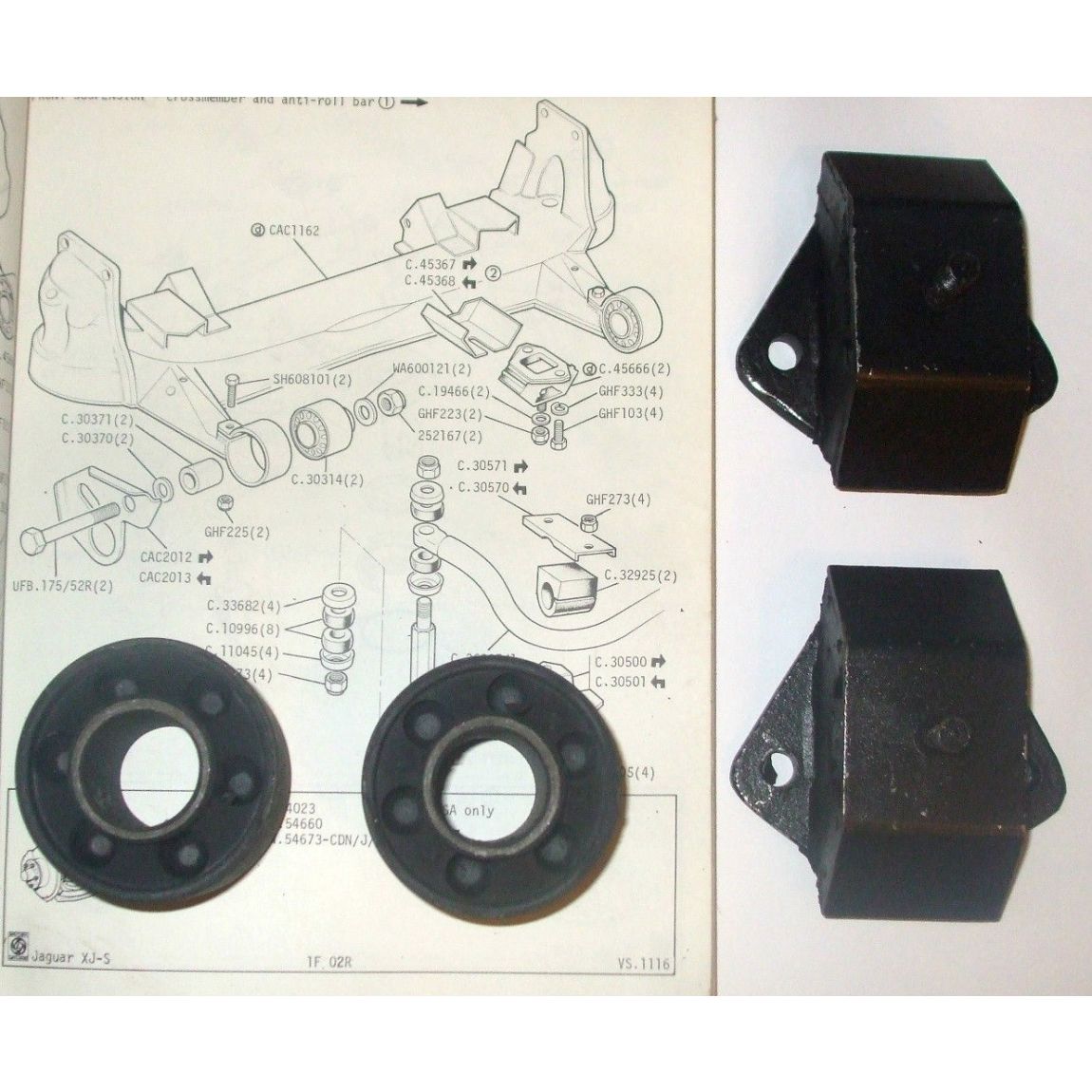 FRONT SUBFRAME (FRONT & REAR MOUNTS) x4 (Jaguar XJS)  (1975- 96)