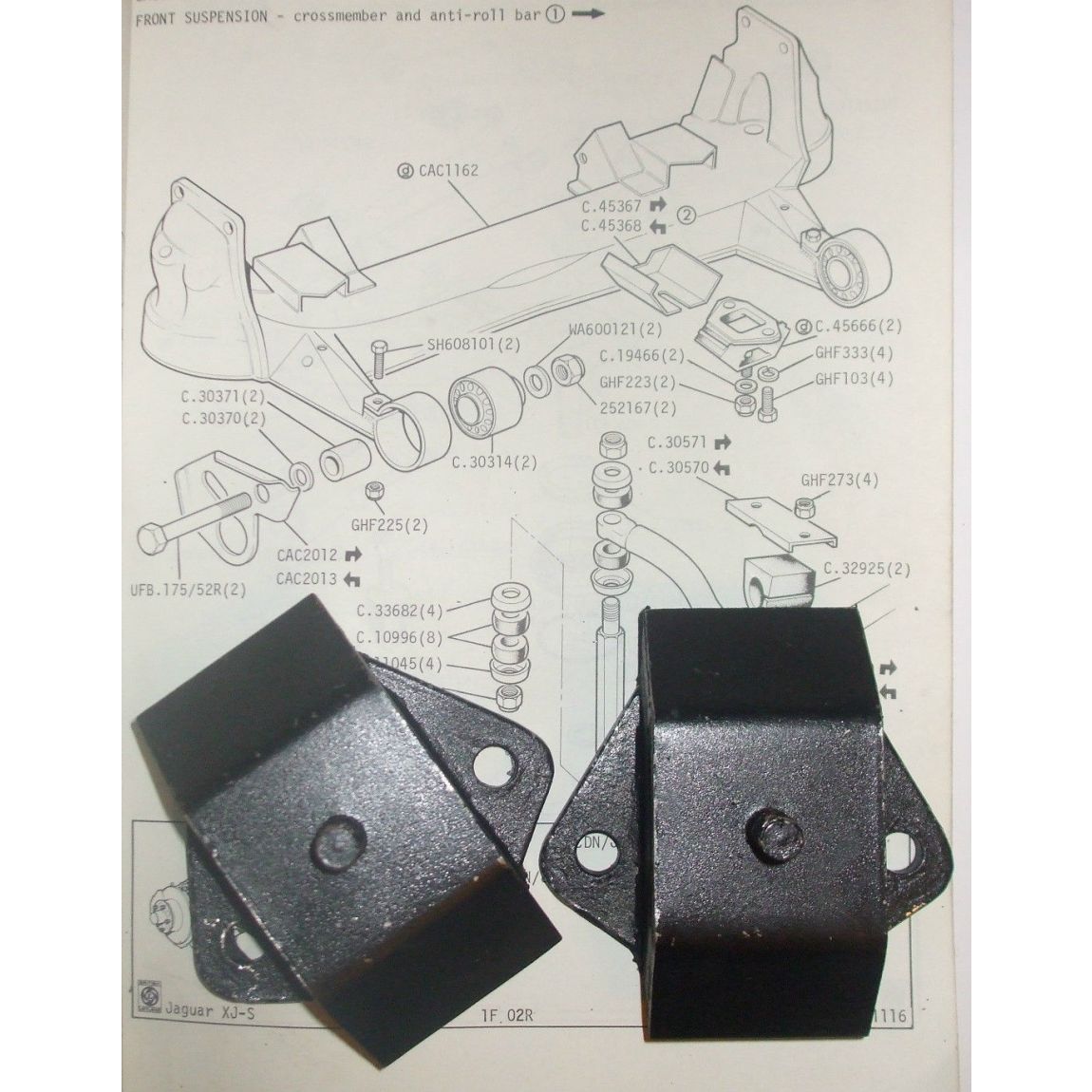 FRONT SUBFRAME (REAR MOUNTS) x2 (Jaguar XJS)  (1975- 96) 