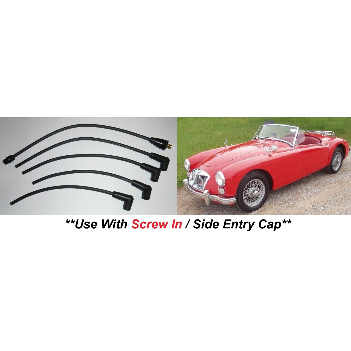 IGNITION HT LEADS SET (MG A) (1500, 1588 & 1622) (** SCREW IN LEADS **) (1955- 62) 