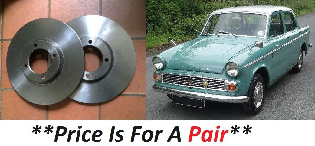 FRONT BRAKE DISCS x2 (Hillman Minx) (Ser 5 & 6) (** From 1965- 67 Only **) 